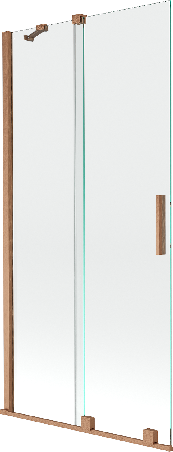 Mexen Velar parawan nawannowy 2-skrzydłowy rozsuwany 95 x 150 cm, transparent, miedź szczotkowana - 896-095-000-01-65