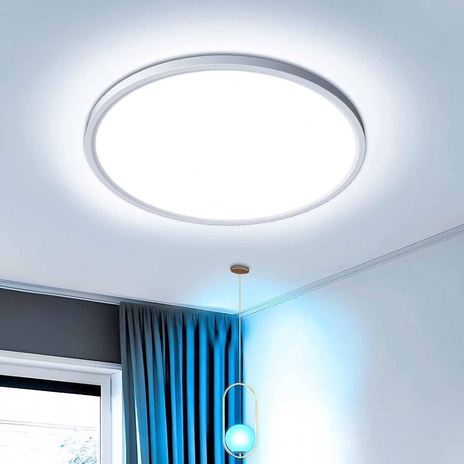 Lampa sufitowa LED 36 W, 3240 lm, IP44, wodoodporna, 6500 K, chłodna biel, smukła, nowoczesna, okrągła lampa sufitowa do kuchni, salonu, sypialni, kor