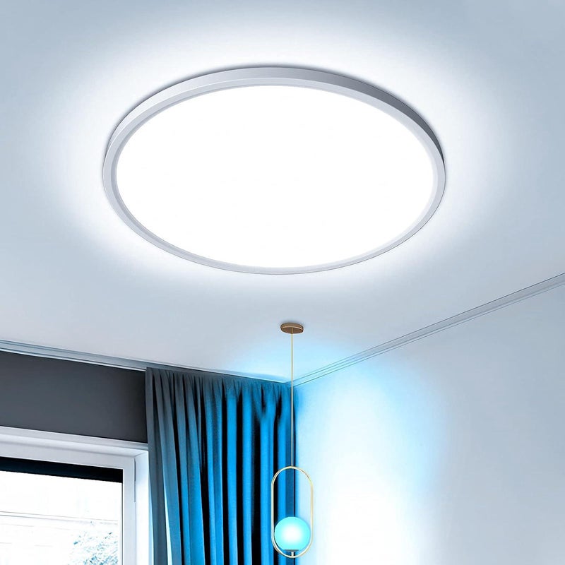 Lampa sufitowa LED 36 W, 3240 lm, IP44, wodoodporna, 6500 K, chłodna biel, smukła, nowoczesna, okrągła lampa sufitowa do kuchni, salonu, sypialni, kor
