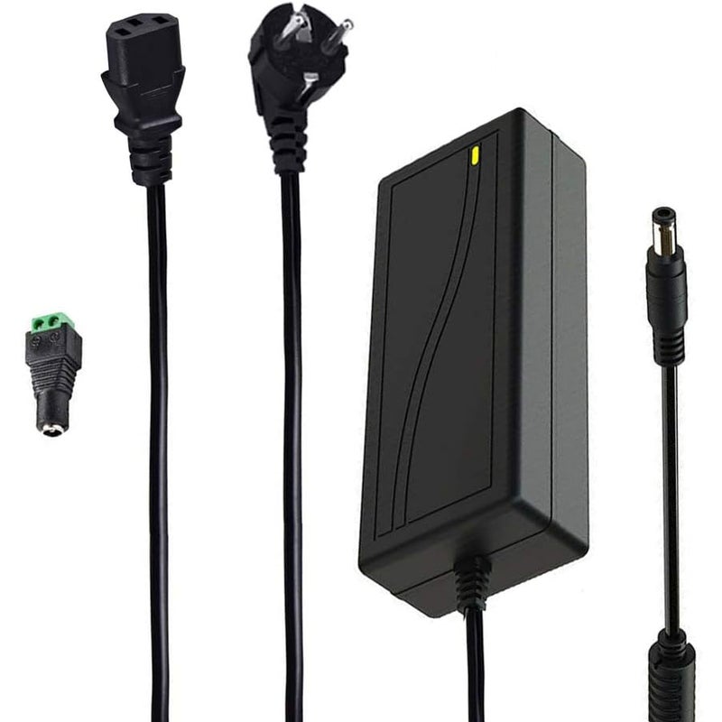 Transformator LED 24 V 3 A 72 W AC/DC, wtyczka EU, zasilacz do taśm LED SMD5050/3528/2538 o długości 2 m i 5 m, do laptopów, monitorów LCD TFT, DVD