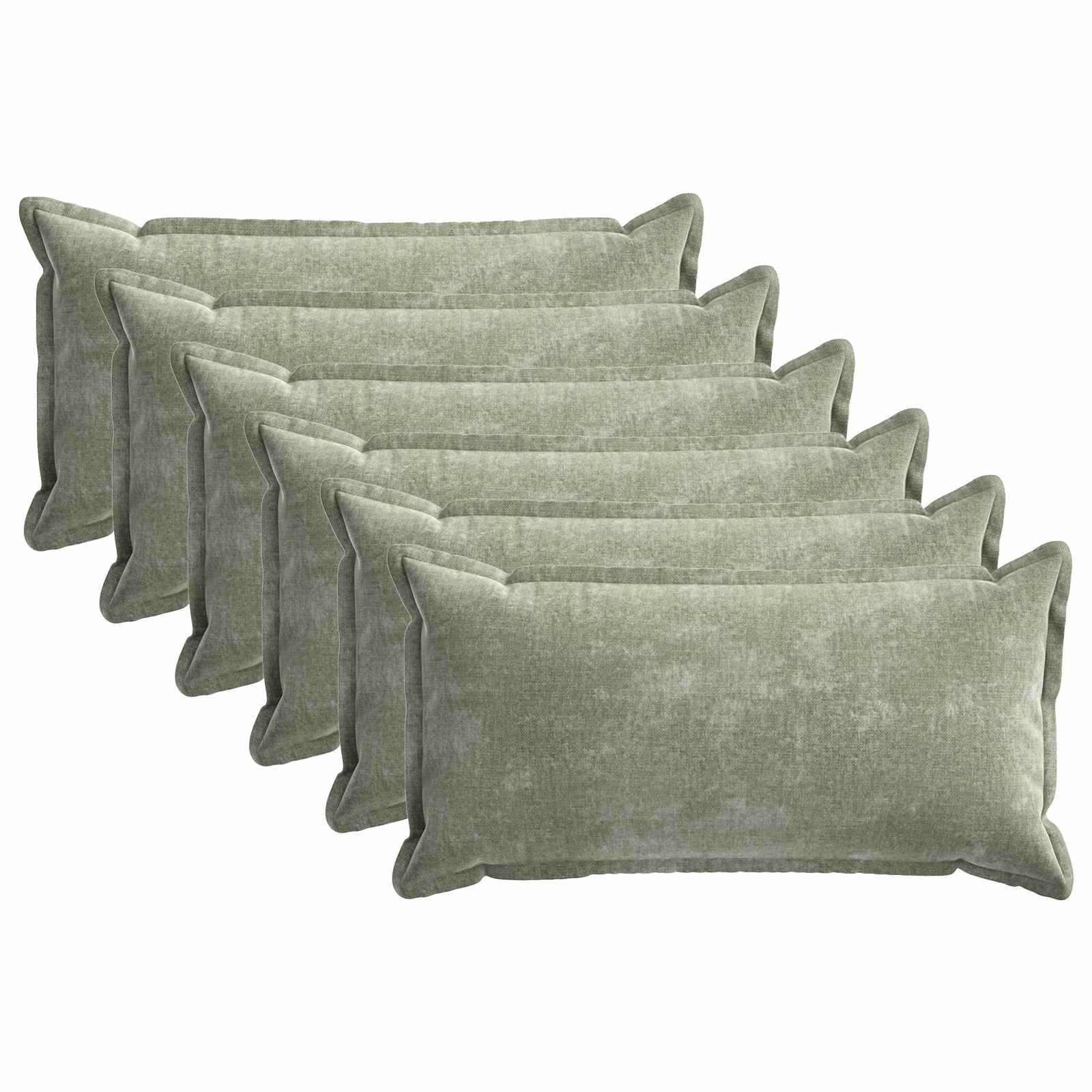 6x Poszewka Dekoracyjna na Poduszkę 40x80 cm Szenilowa Zielona