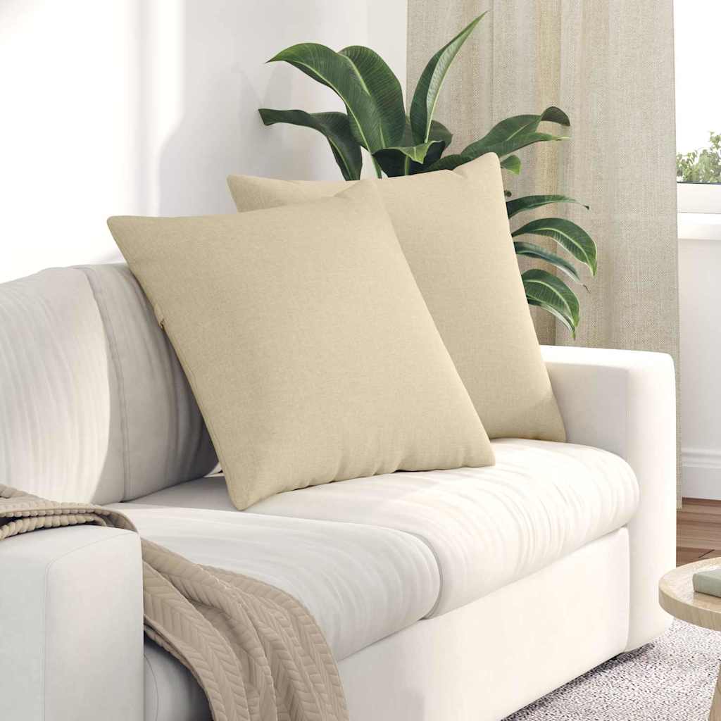 Poduszki na sofę 2 pcs Kremowy 80 x 80 cm tkanina vidaXL