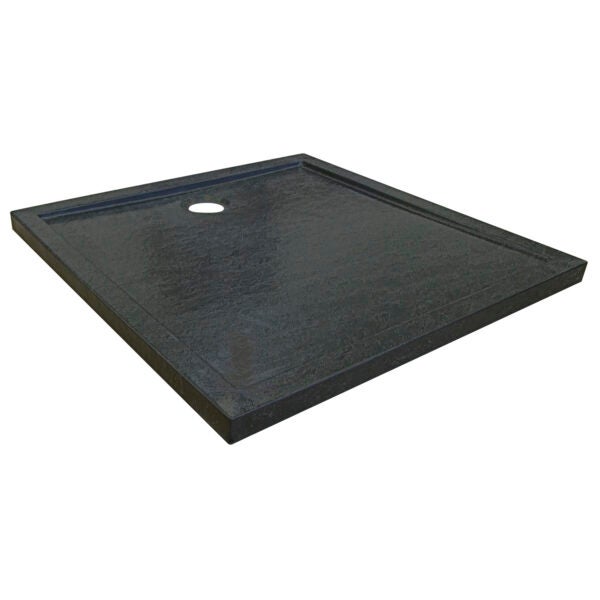 Brodzik do kabiny prysznicowej David BL Slim 90x90x4,5 cm czarny, struktura kamienia