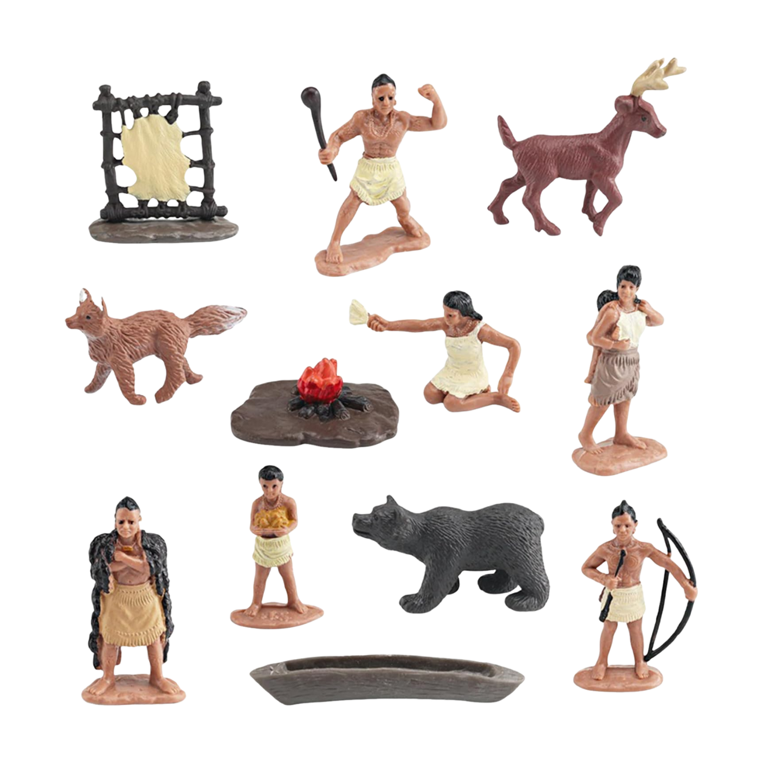 Zestaw figurek rdzennych Amerykanów, 12PCS, dekoracje Indian Powhatan do projektów historycznych dla dzieci i/lub w kolorze