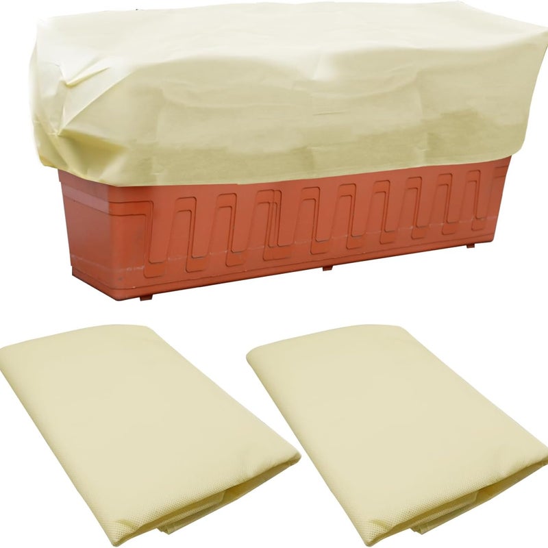 2-częściowe, prostokątne pokrowce ochronne na doniczki, ochrona przed mrozem roślin zimowych, pokrowce na rośliny ogrodowe ze ściągaczem (39×16×18L)