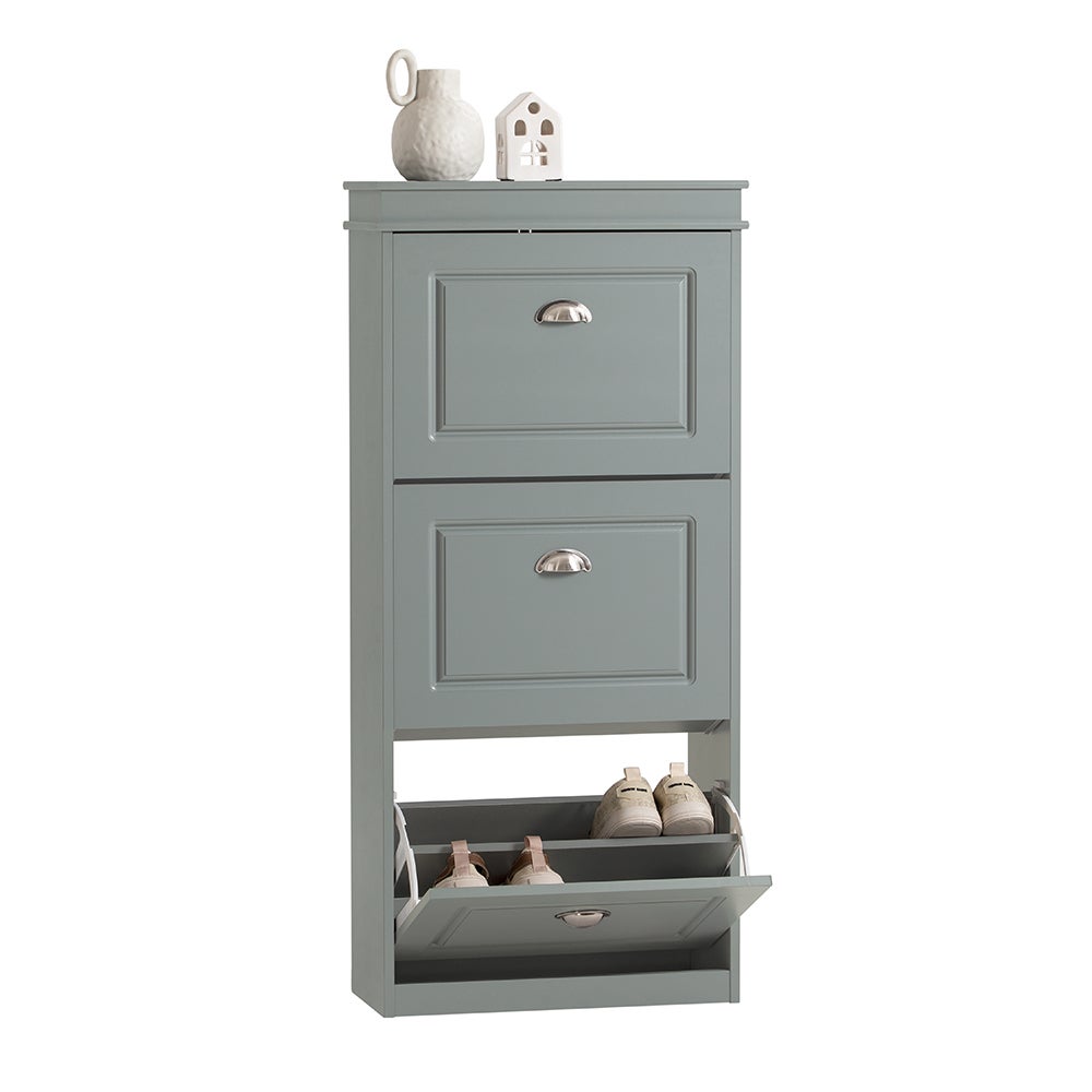 SoBuy Szafka na buty z 3 drzwiczkami Organizer do przedpokoju FSR94-HG