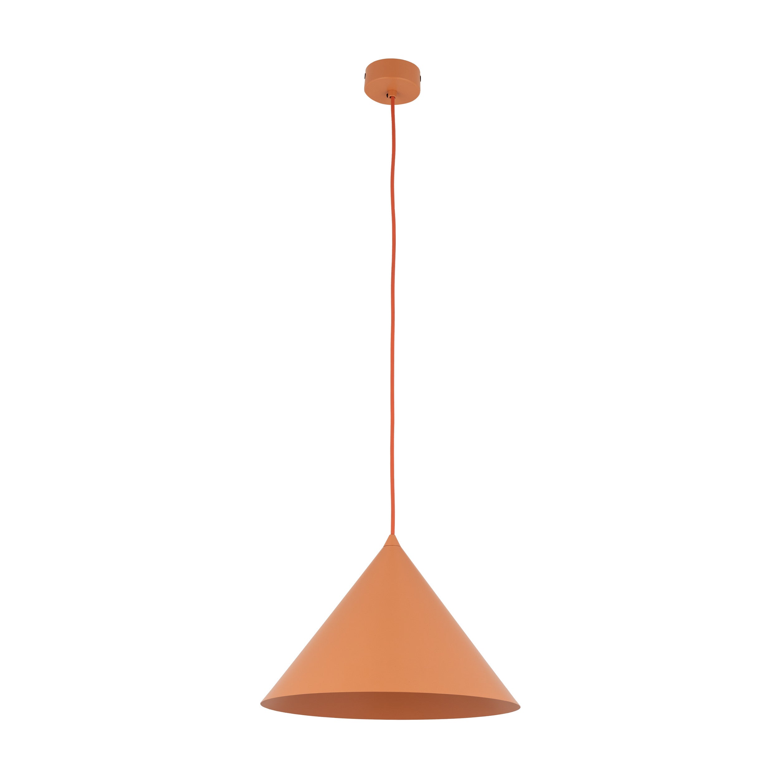 Lampa Wisząca Tk Lighting Cono Salmon L Stożek Metalowy Łososiowy 1Xe27