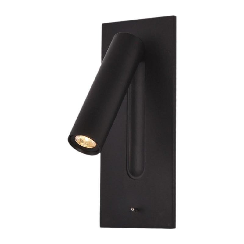 Kinkiet Ścienny Wpuszczany LED z Regulacją, Lampa Nocna w Stylu Skandynawskim, Obrót 350°, Aluminium, Ciepłe Światło 3000K, Czarny
