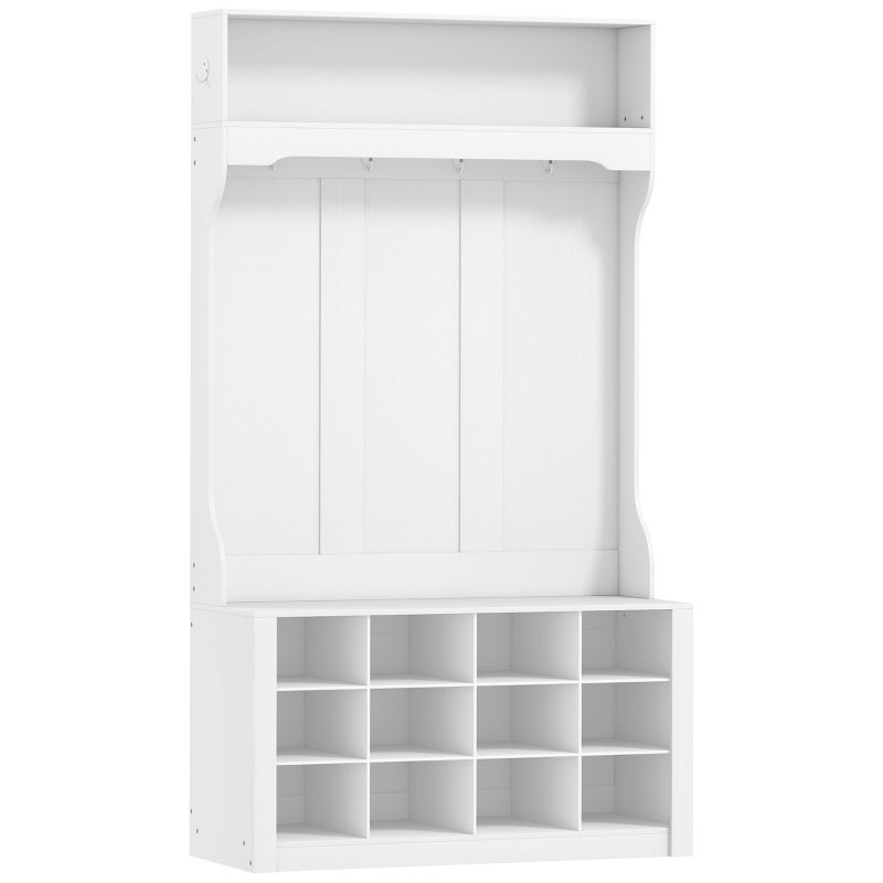 Szafka na buty 100 x 35 x 172,2 cm, z miejscem do przechowywania, biały, drewno oraz MDF, do codziennego użytku w domu