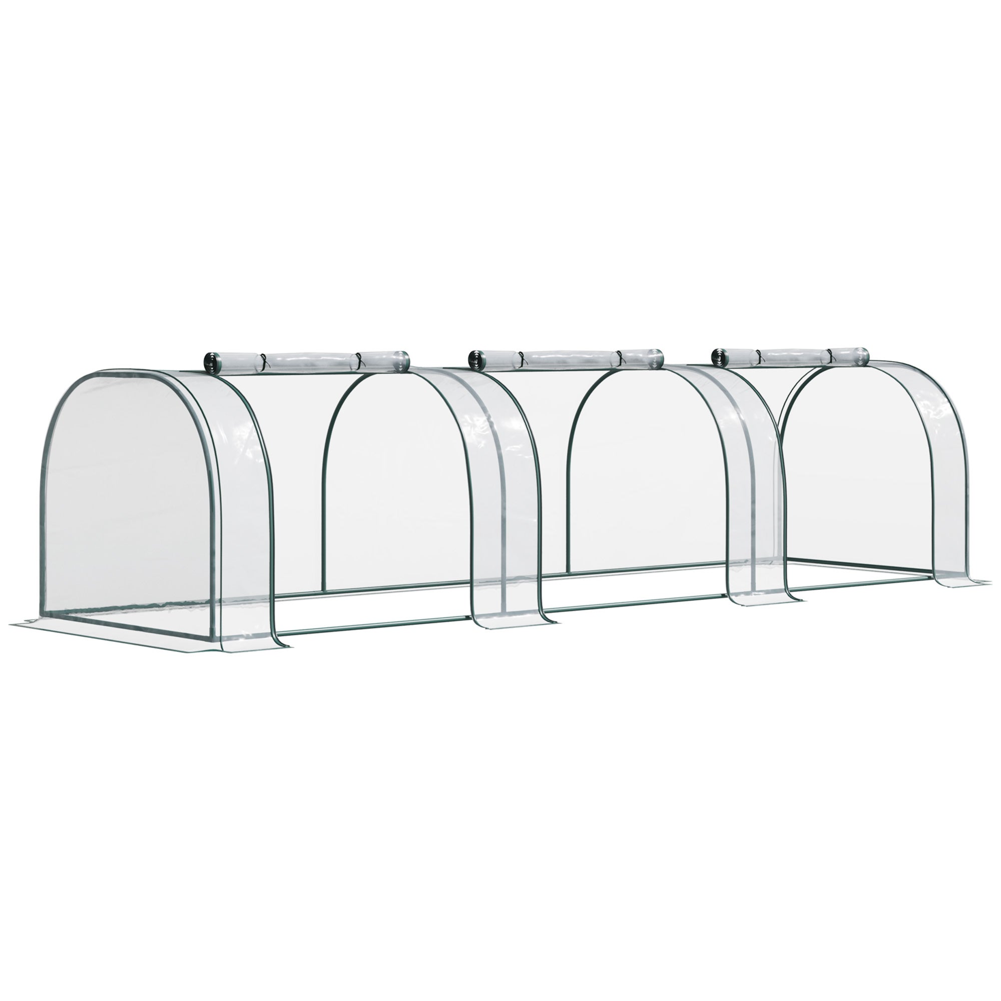 Tunel z PVC, szklarnia, szklarnia z ramą stalową do ogrodu, z drzwiami na zamek błyskawiczny, 300 x 100 x 80 cm, przezroczysty