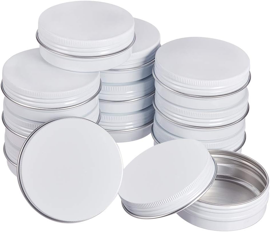 14 Pojemników aluminiowych o pojemności 60 ml, okrągłe puszki aluminiowe, pojemniki kosmetyczne z zakręcanym wieczkiem, do majsterkowania i sztuki