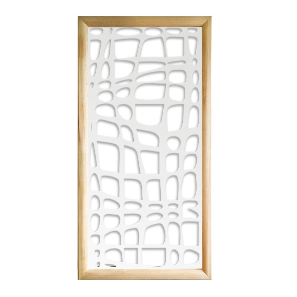 ABSTRAKT - Prostokątne moduły dekoracyjne z drewna i PCV - rozmiar 47x94 cm - grubość 47 mm - kolor wewnętrzny BIAŁY