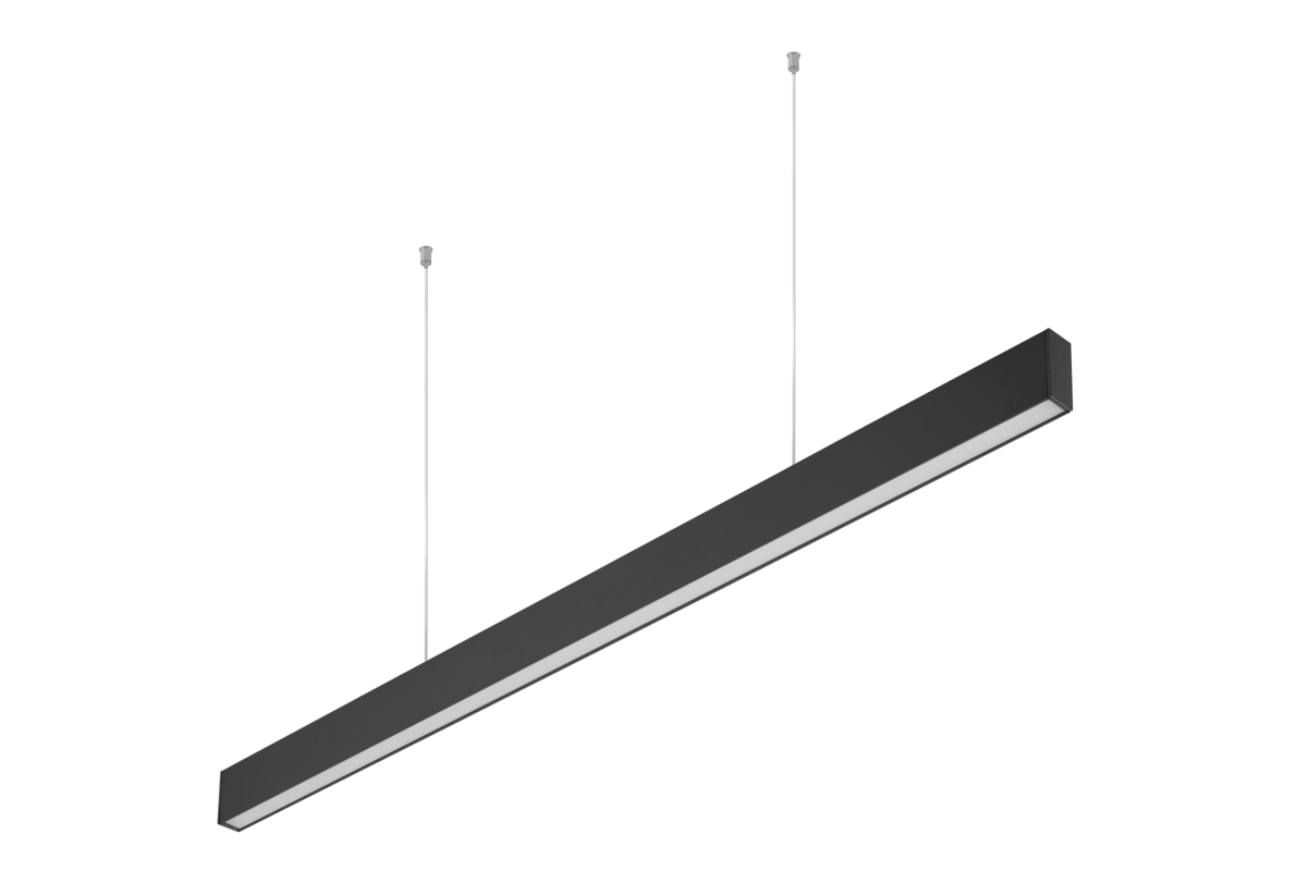 Oprawa wisząca LED LIVIA, 40W 3600lm, 120 cm, AL/PC, czarna, IP20 – GTV LIGHTING