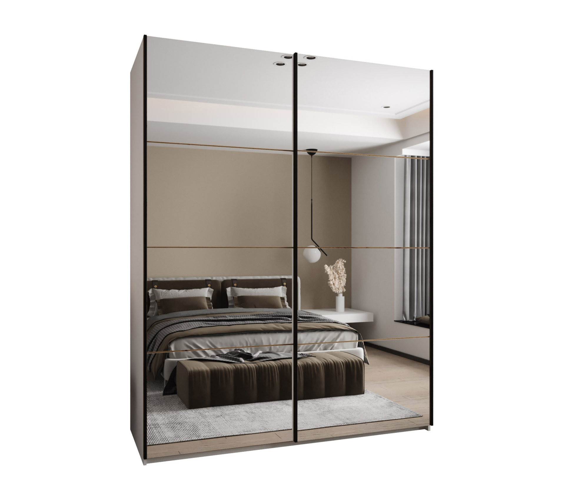 Szafa przesuwna wysoka Lux 2 190 x 64 x 245,5 cm biały + artisan + u. czarny - Abiks Meble