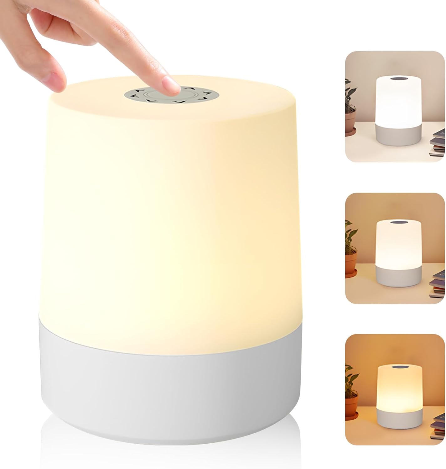 Dotykowa lampka nocna, ciepła bezprzewodowa lampka nocna dla dorosłych z 3 trybami, płynnym przyciemnianiem, lampka nocna LED 1200 mAh