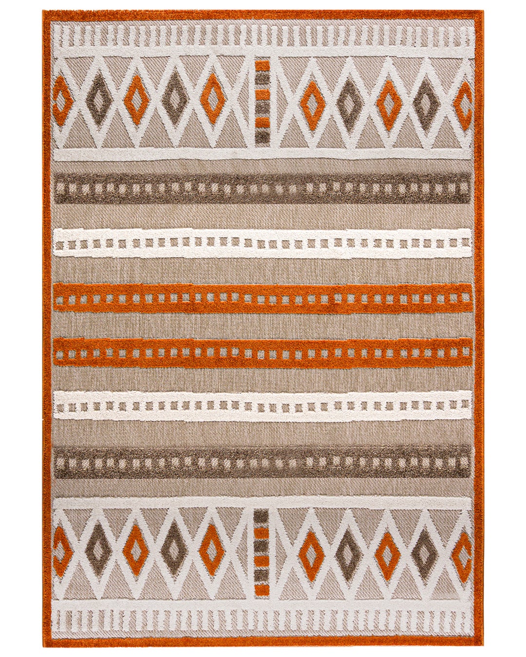 Dywan zewnętrzny/wewnętrzny etniczny Verbania Beige Mazovia 160x230cm wodoodporny na balkon, taras, beżowy, kremowy 1 szt.