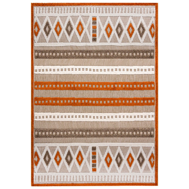 Dywan zewnętrzny/wewnętrzny etniczny Verbania Beige Mazovia 160x230cm wodoodporny na balkon, taras, beżowy, kremowy 1 szt.