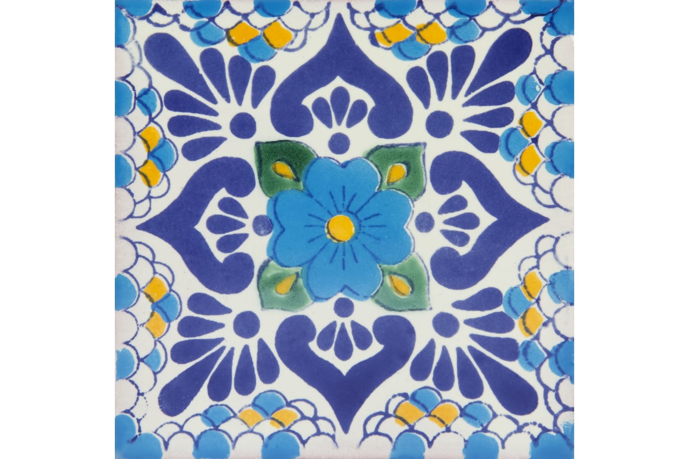 Meksykańskie płytki ceramiczne Azul – 30 unikalnych dekoracyjnych płytek ściennych z motywami 10,5x10,5 cm do łazienki, prysznica, kuchni