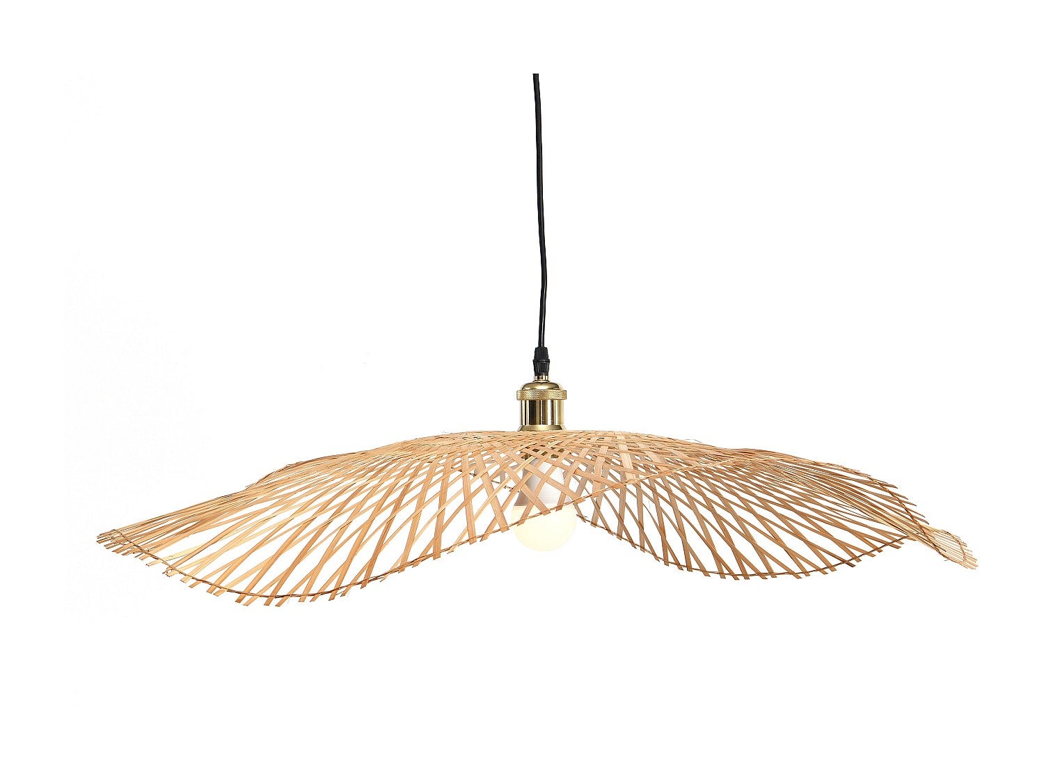 Żyrandol bambusowy etniczny - Śred.80 x Wys.120 cm - Kolor jasny naturalny - JURUA