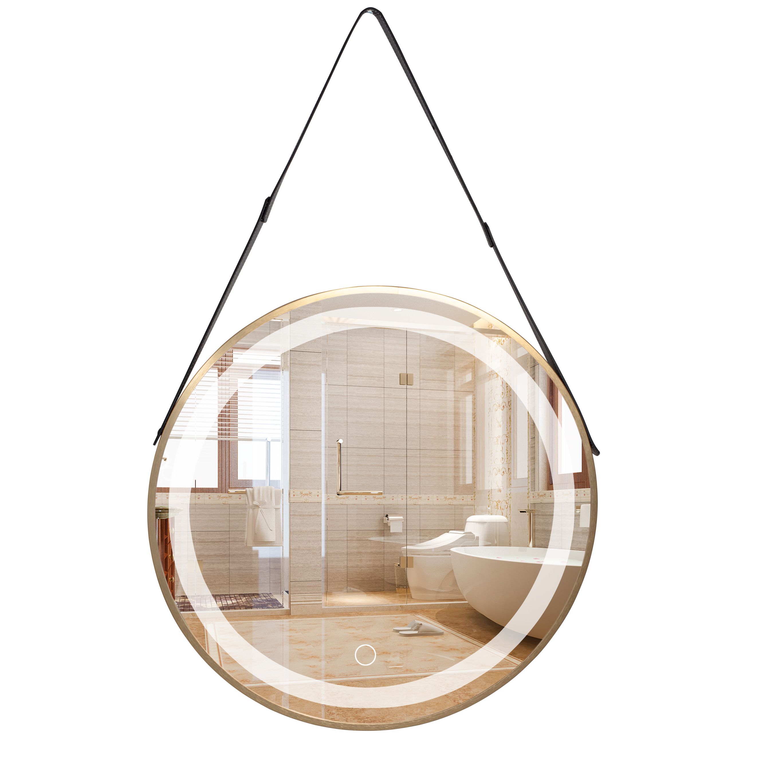 Lustro ścienne LED Z PASKIEM 60cm YH-3339