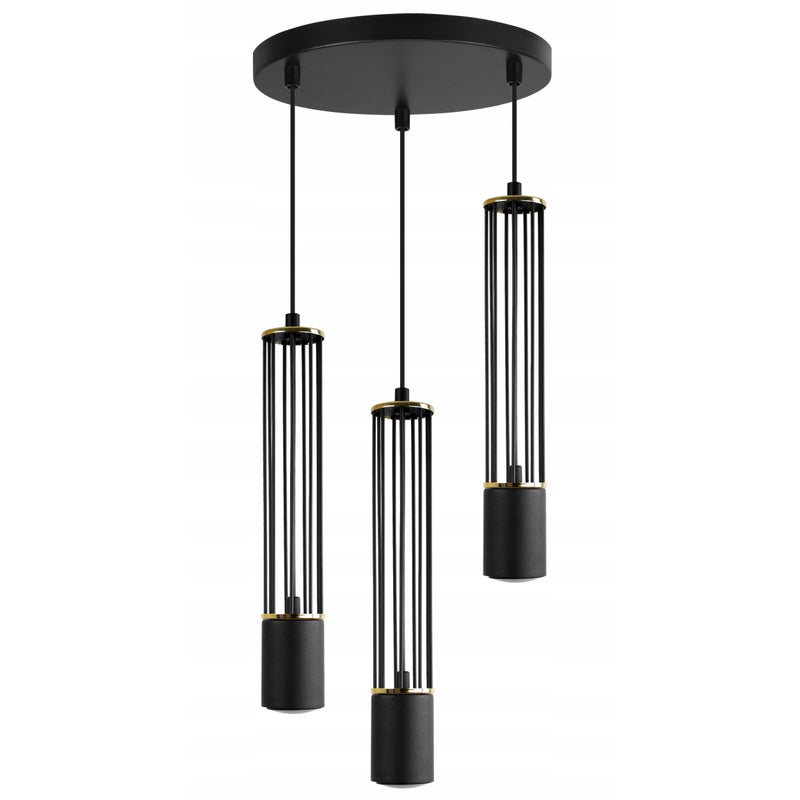 Lampa sufitowa wisząca Light Home LH Aria 3x GU10 okrągły 30cm czarny/złoty