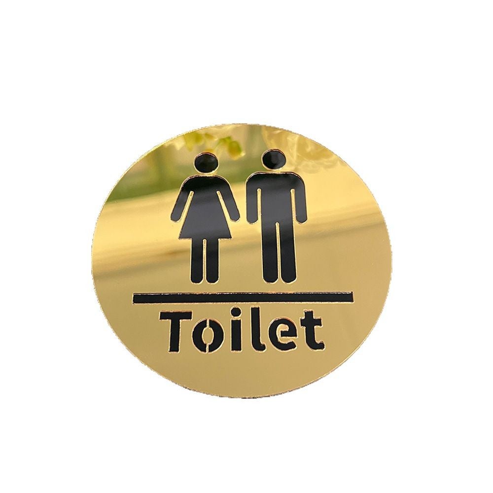 Znak toalety damskiej i męskiej – Ø 10 cm – grubość 0,8 mm – akrylowy – znak toalety unisex – naklejka o wysokiej przyczepności – (toaleta mieszana)