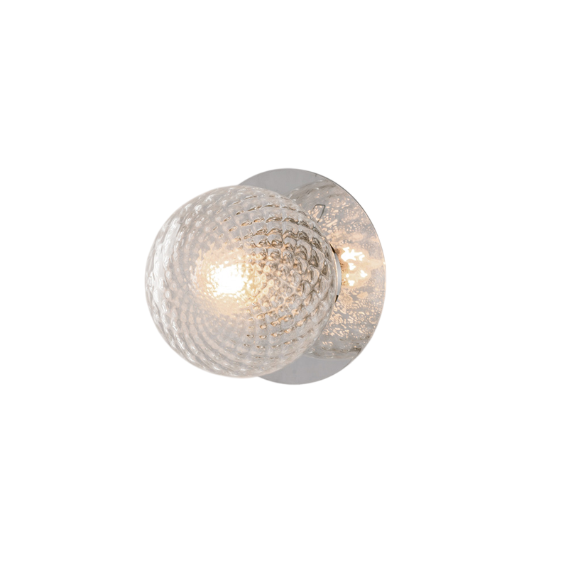 Applique in ferro cromo lucido 1 luce H.17 - L.17 - P.16