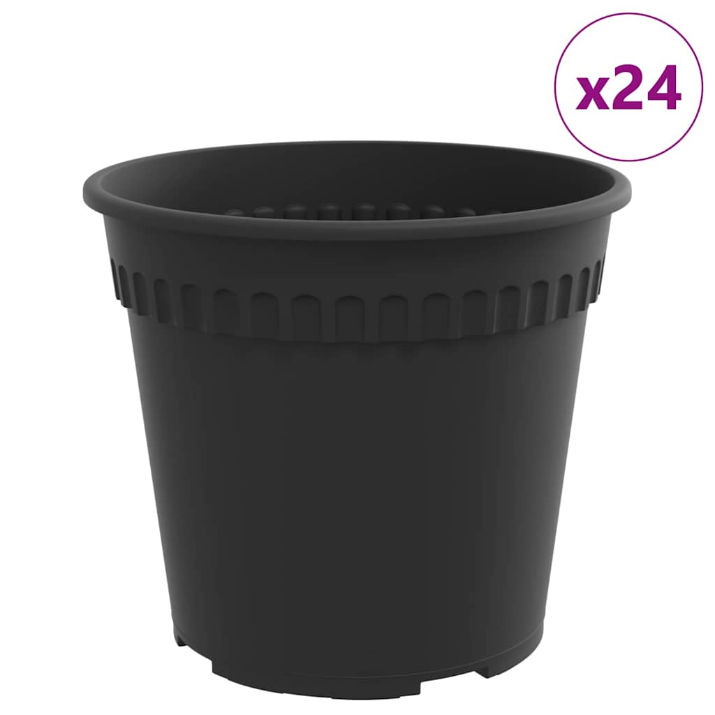 Okrągła doniczka na kwiaty 24 pcs Czarny Ø 19 x 16 cm