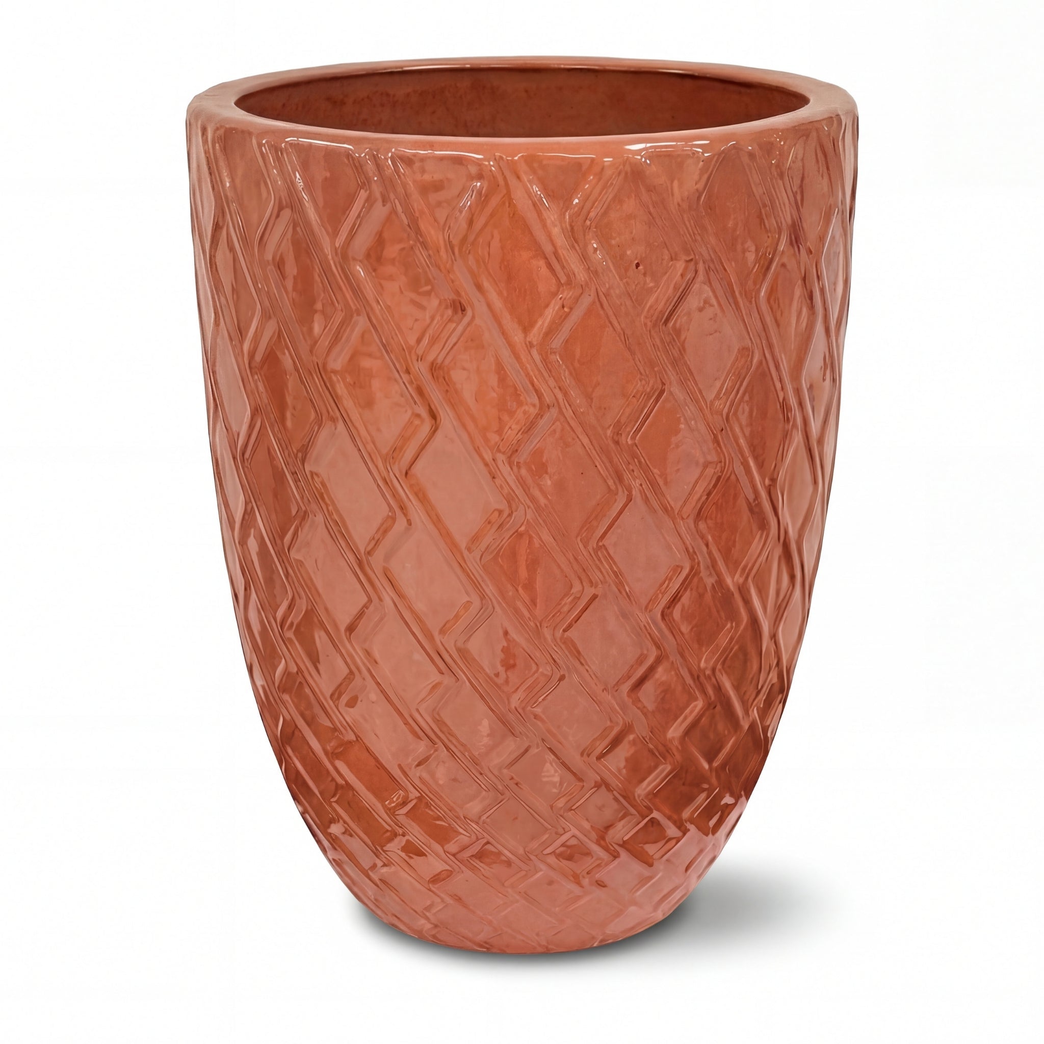 Donica ceramiczna Provencelia ZEUS Jasnoróżowy, sred.41 x H54 cm, mrozoodporna, rękodzieło, szkliwiona