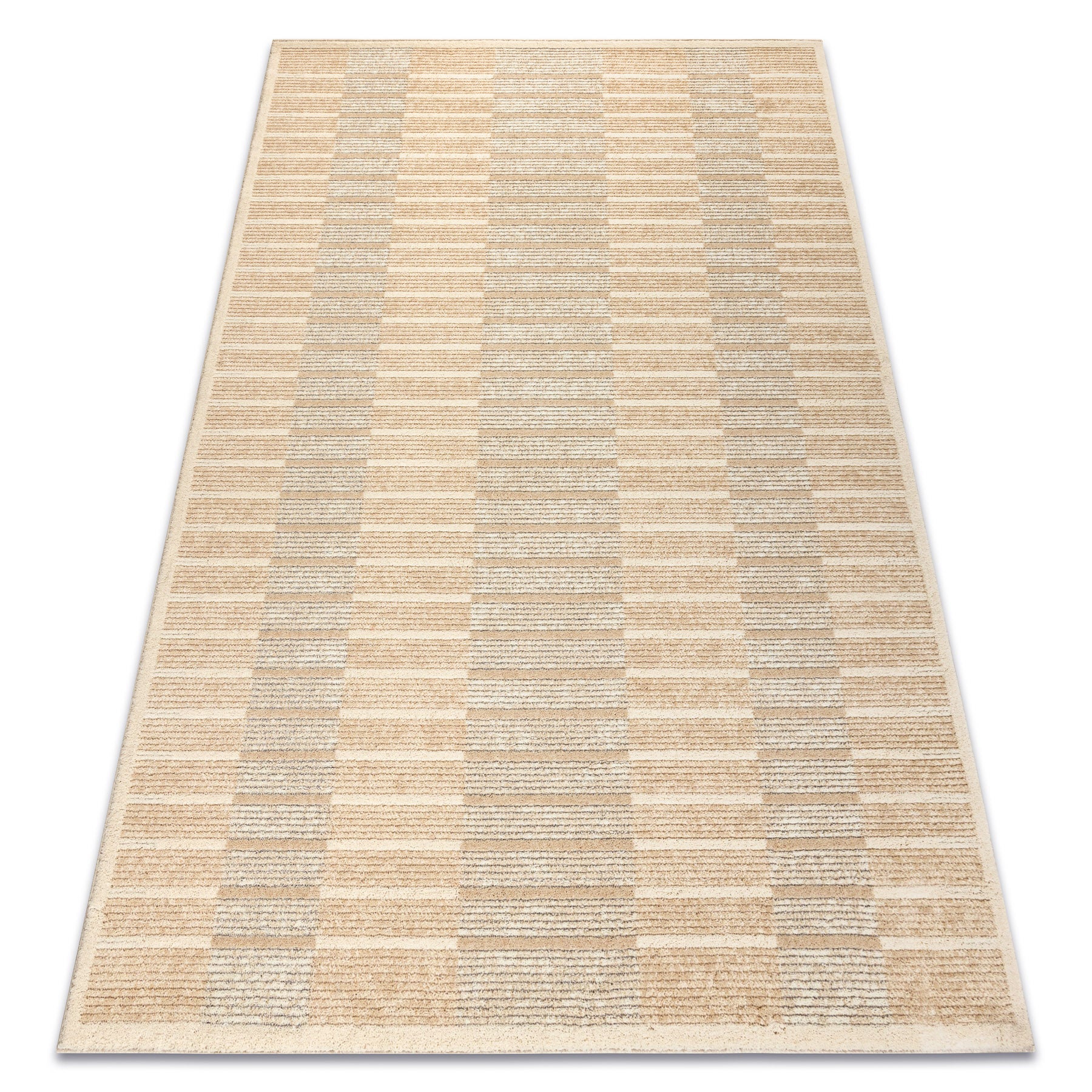 Dywan FLUX 461.124.SA110 wełniany OSTA - Geometryczny, strukturalny, loftowy beż / krem 240x340 cm