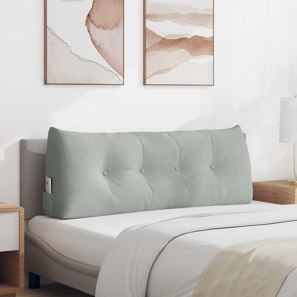 Poduszka na plecy Jasnoszary 120 x 24 x 50 cm Aksamit vidaXL