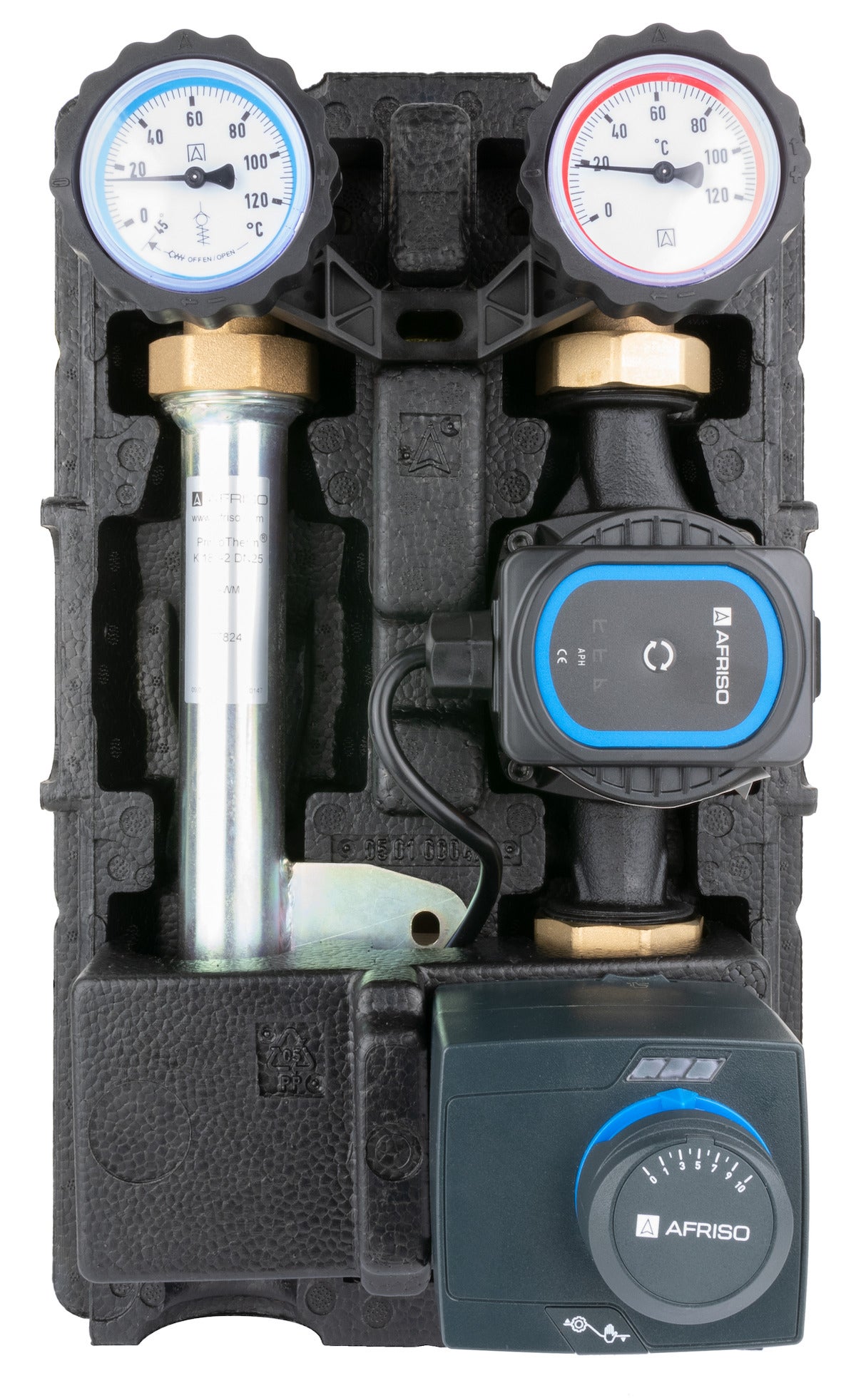 Grupa pompowa PrimoTherm K 180-2 DN25 GP 3-WM-SM, pompa Grundfos UPM3 Hybrid, zawór mieszający ARV Kvs12, siłownik ARM 343 ProClick
