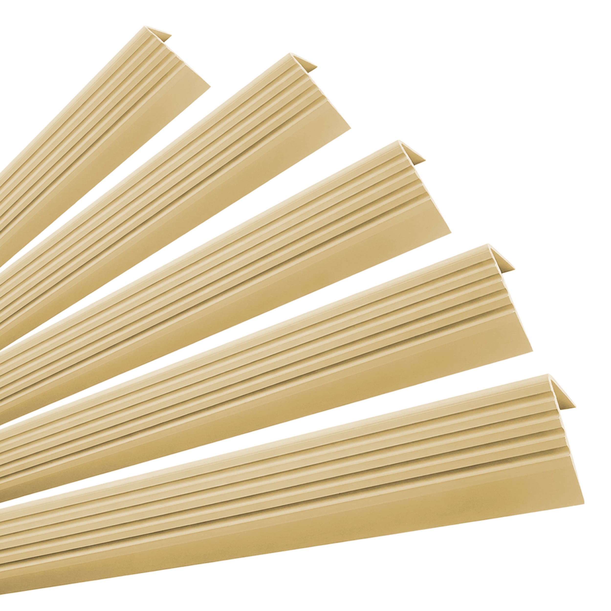 5x Profil schodowy samoprzylepny 50x42 mm PVC na krawędzie stopni z ryflowaniem - 100 cm, kremowy