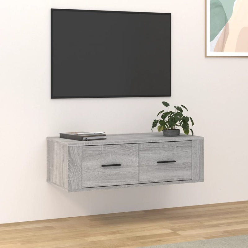 Wisząca szafka pod TV, szary dąb sonoma, 80x36x25 cm vidaXL