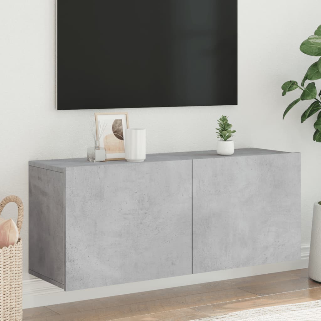 Szafka pod telewizor, ścienna, szarość betonu, 100x30x41 cm vidaXL