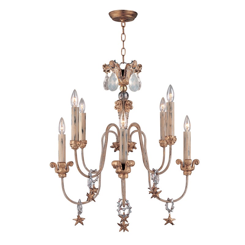 Żyrandol designerski złoty Mignon 8xE14 60W Flambeau