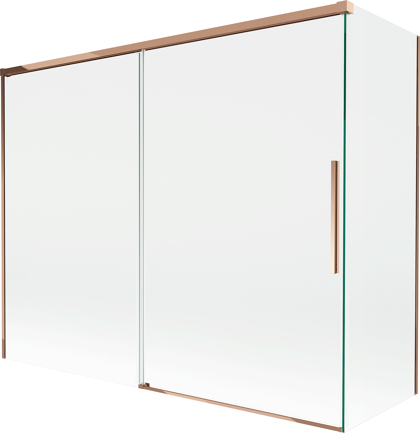 Mexen Rox parawan nawannowy 2-skrzydłowy rozsuwany 190 + 80 x 150 cm, transparent, różowe złoto - 8C9-190-080-60-00