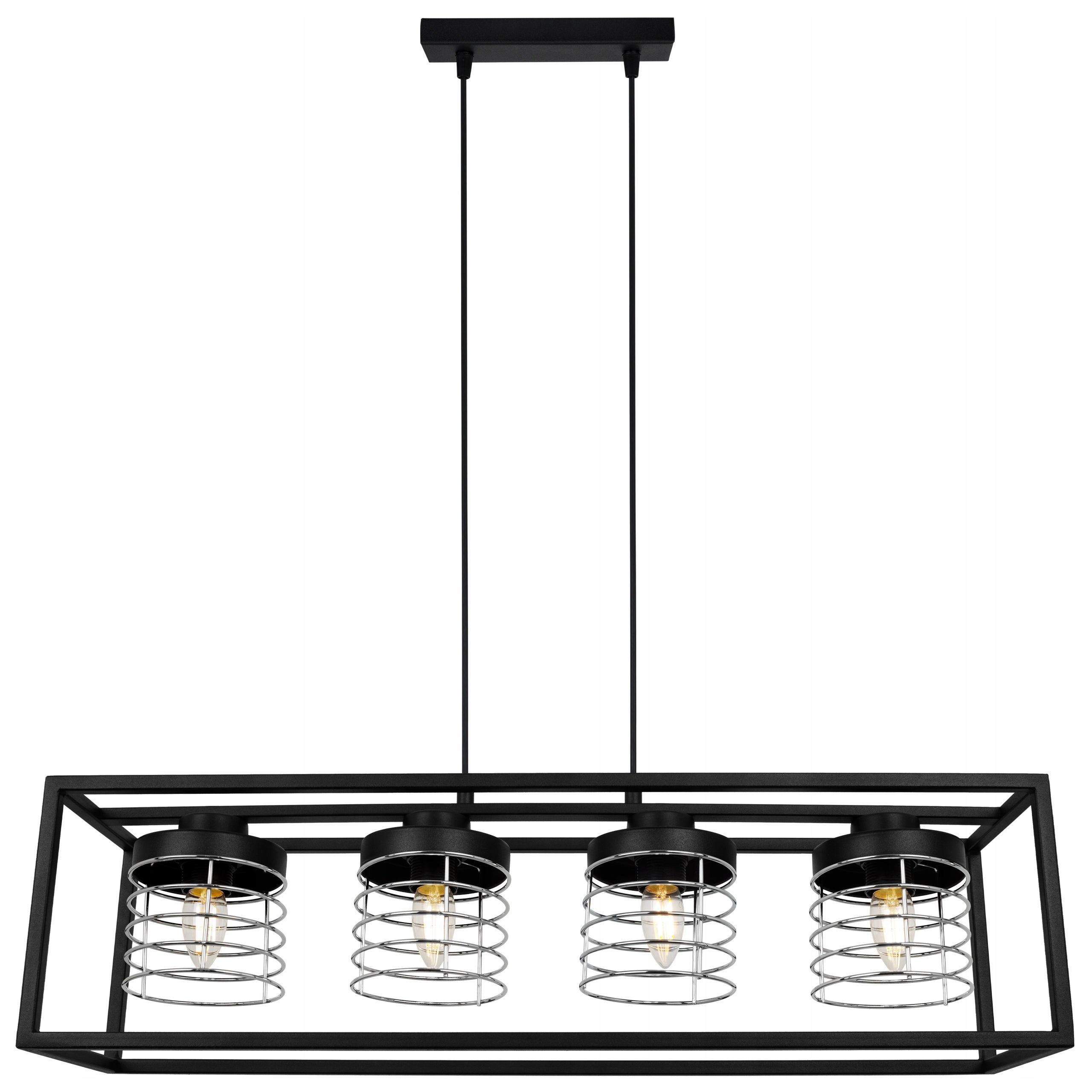 Lampa sufitowe wisząca Light Home LH Rasti Cage Klatka 4x E27 60W czarny/srebrny
