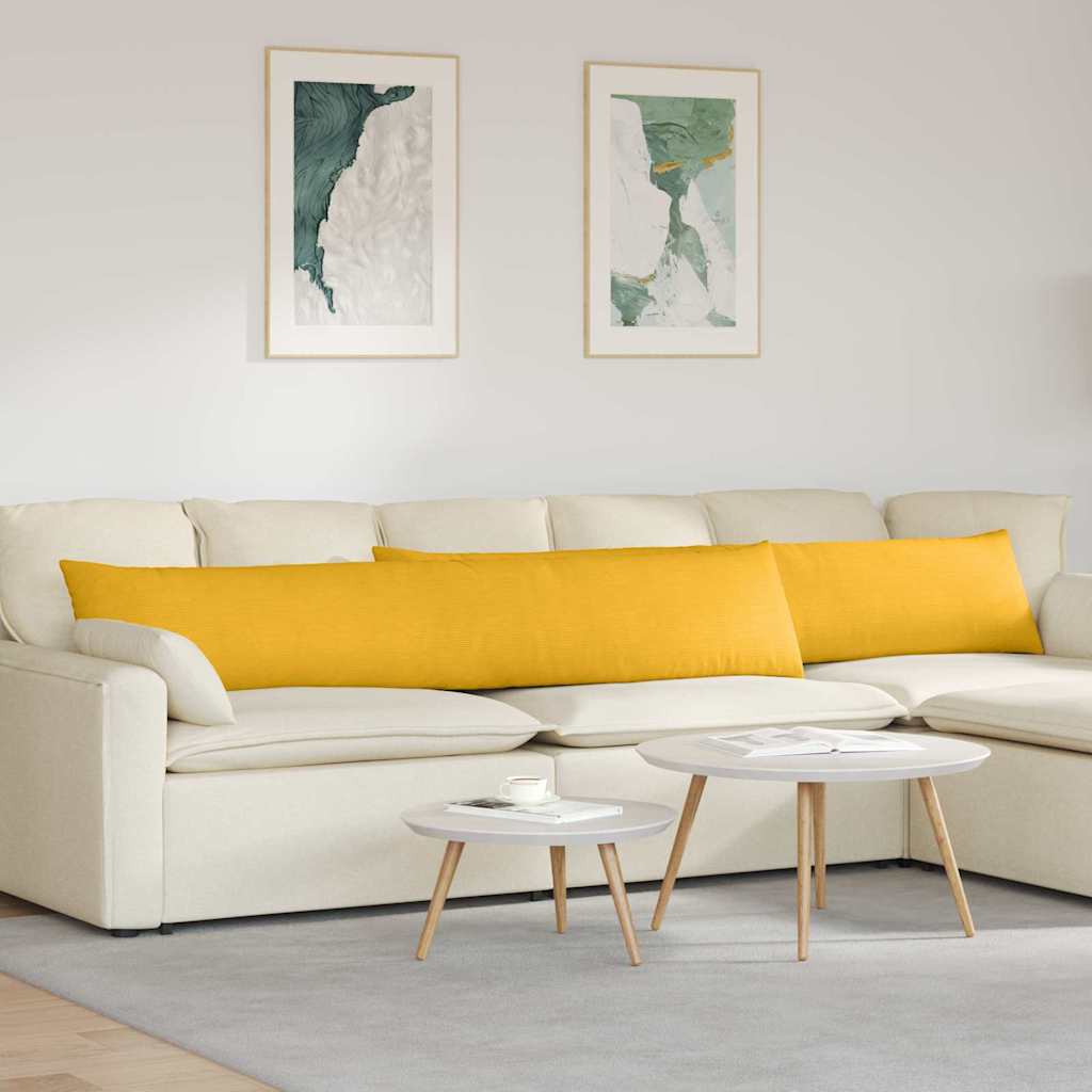 Poduszki na sofę 2 pcs Jasnożółty 200 x 40 cm vidaXL