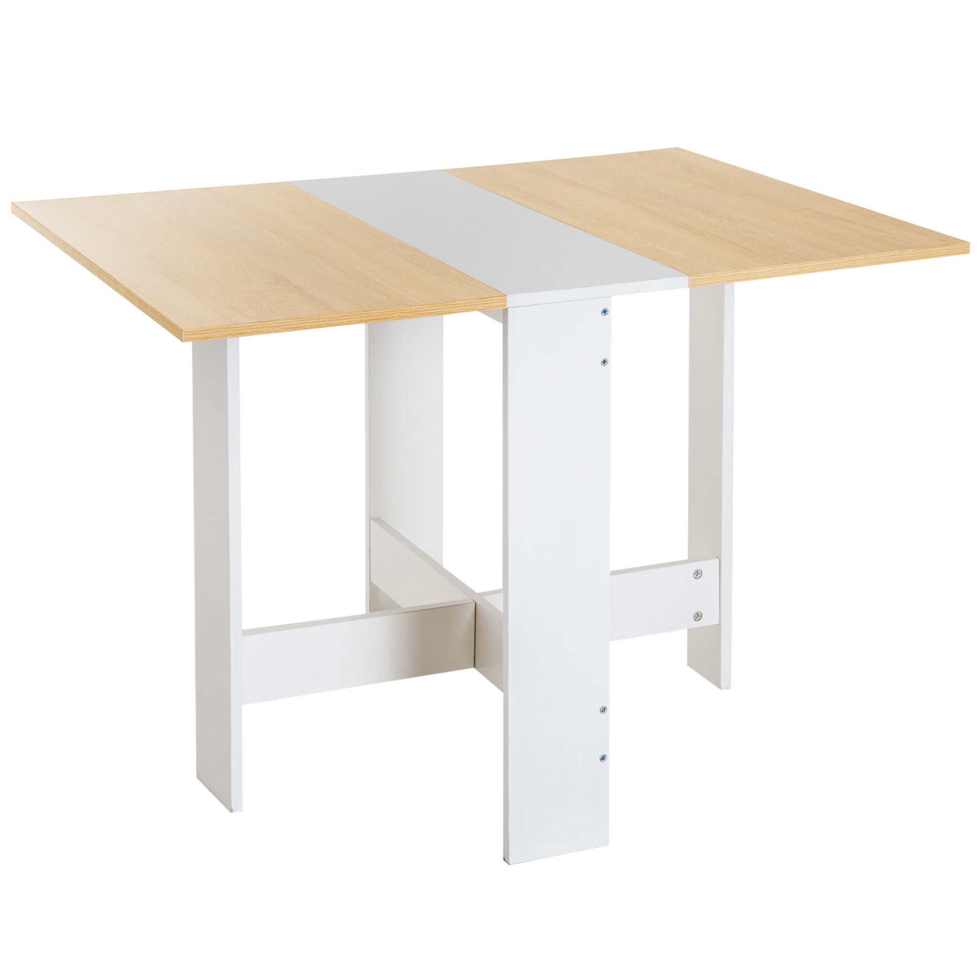 Składany stół jadalny, stolik kuchenny z opuszczanym blatem, oszczędzający miejsce, nowoczesny design, 103 x 76 x 73,5 cm, drewno