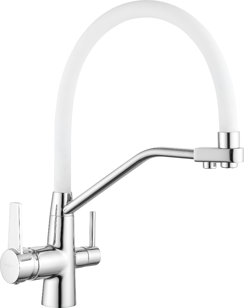 Mexen Duo bateria kuchenna, chrom/biała - 671701-02