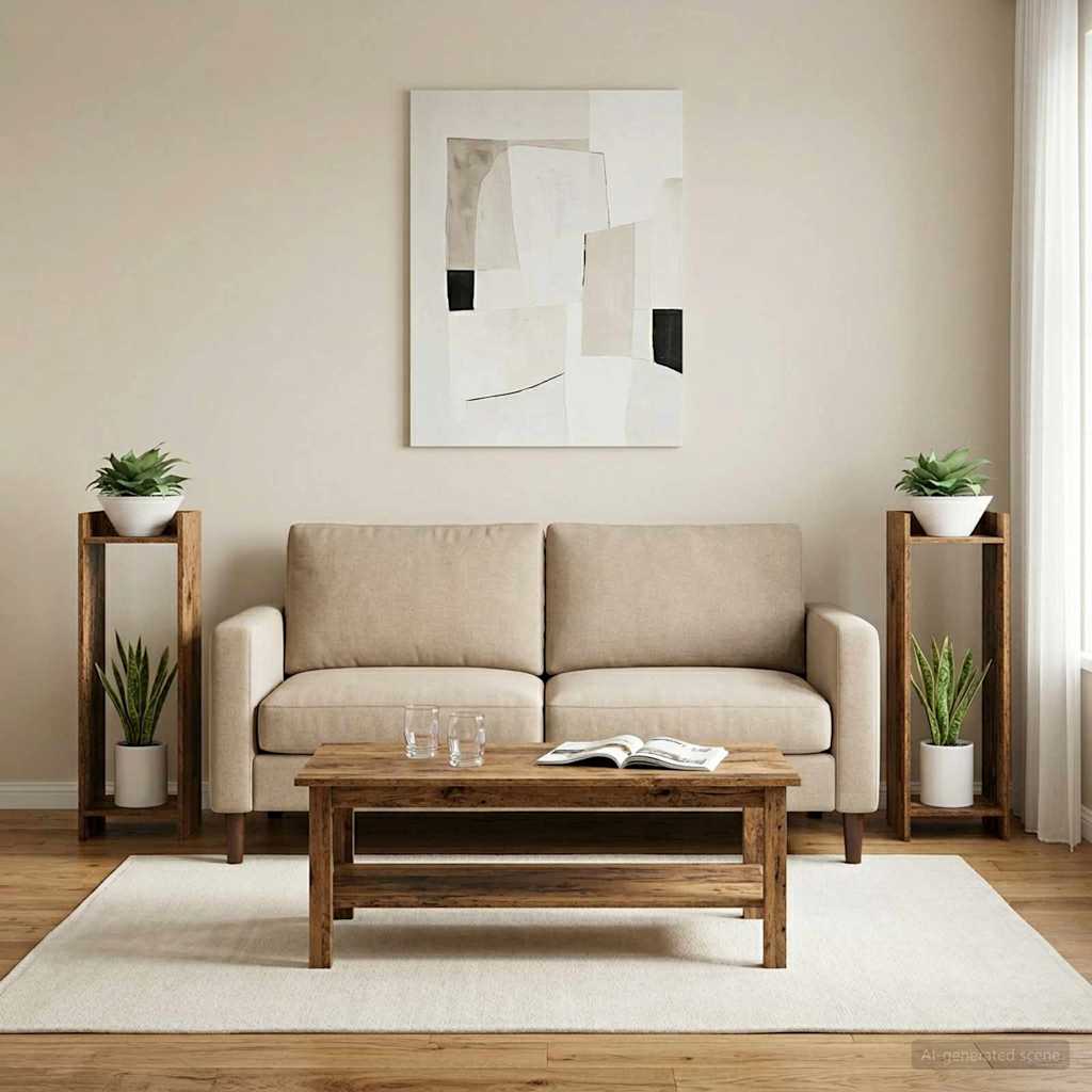 Stojak na rośliny 2 szt. Stare drewno 30 x 30 x 100 cm vidaXL