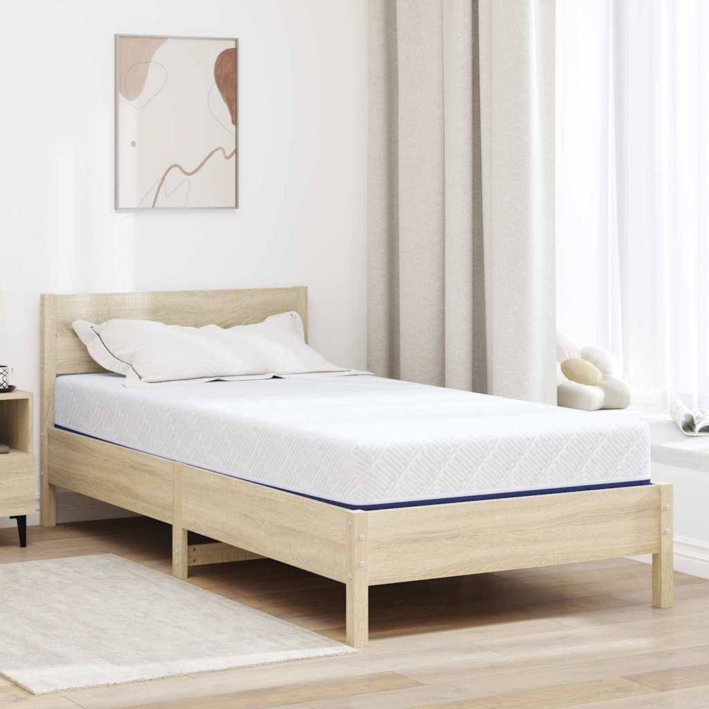 Materac Biały i niebieski 90 x 200 cm Tkanina żakardowa vidaXL