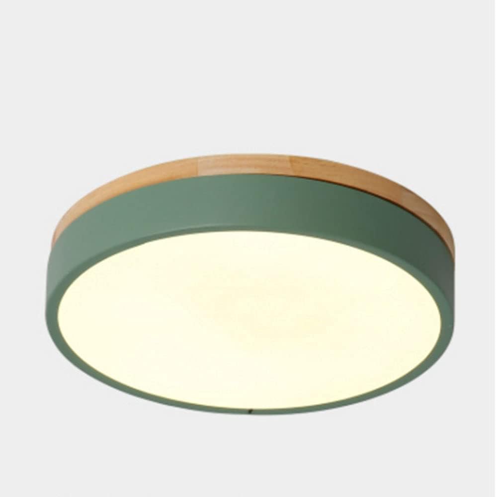 Zielona lampa sufitowa nowoczesna okrągła drewniana lampa sufitowa odpowiednia do sypialni lampa sufitowa do korytarza cm ciepłe światło