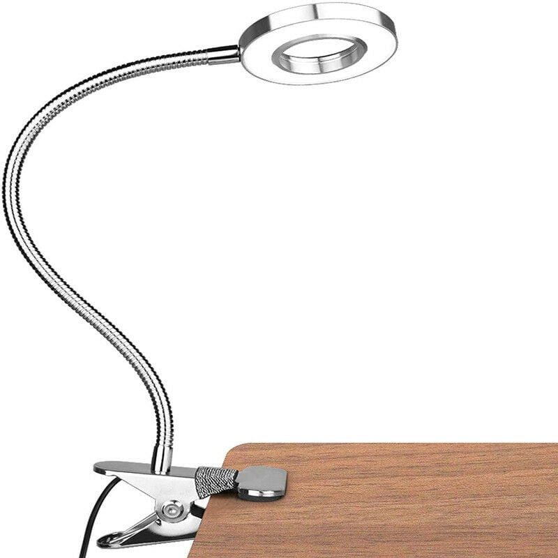 Lampa biurkowa LED, lampka do czytania z klipsem, lampa biurkowa USB, lampa biurkowa LED, z płynną regulacją jasności, lampa chroniąca oczy z tubą
