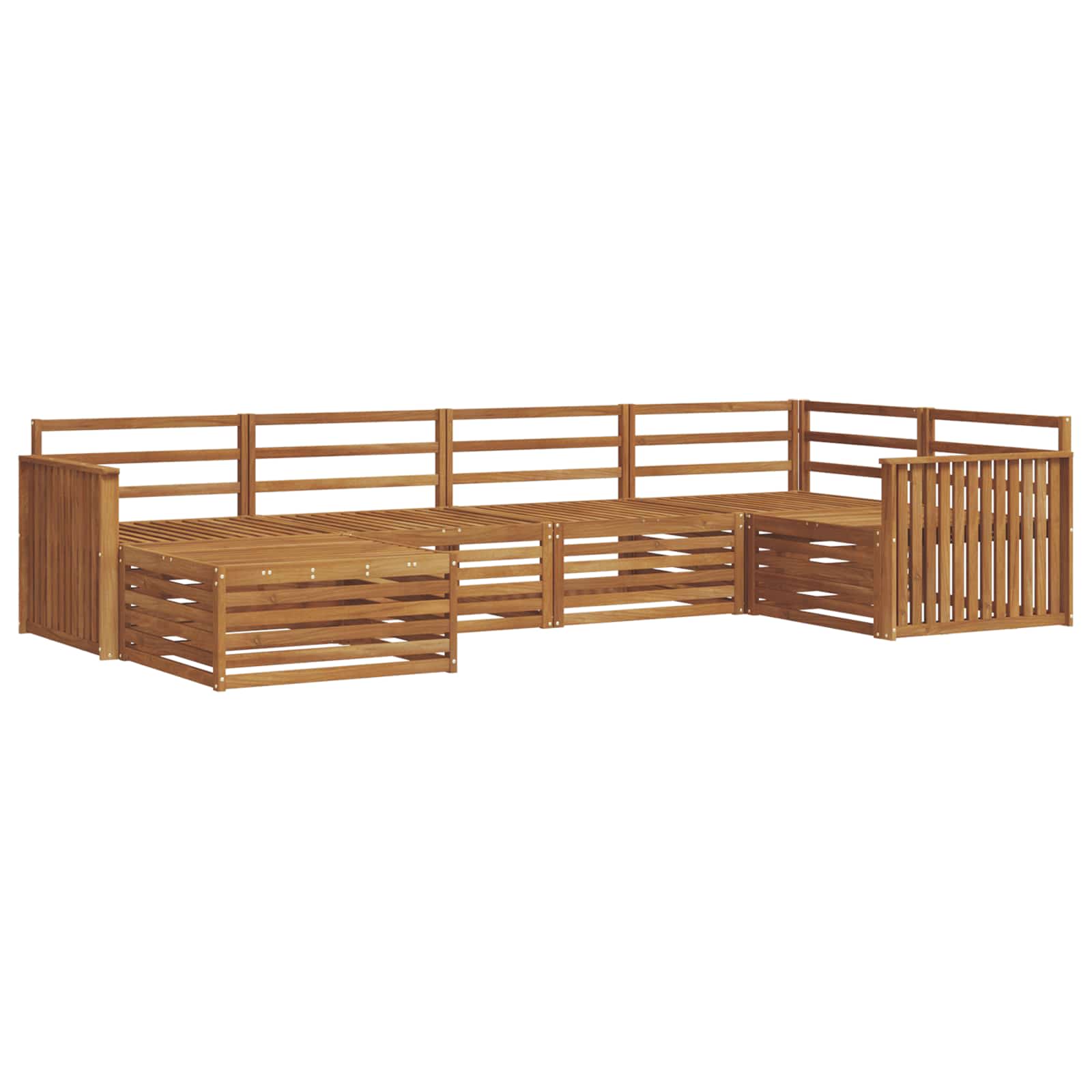 Zestaw sof na zewnątrz 6 pcs Naturalny Lite Drewno Akacji