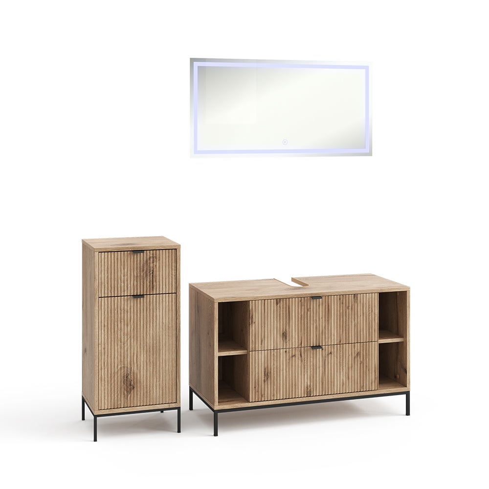 Vicco Zestaw mebli łazienkowych Eliza, Viking Oak, 3-częściowy