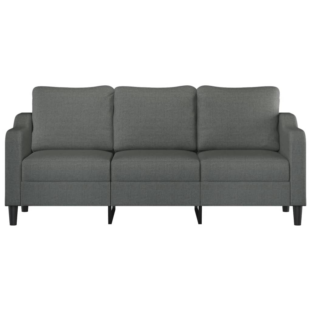 Sofa 3-osobowa, ciemnoszara, 180 cm, tapicerowana tkaniną
