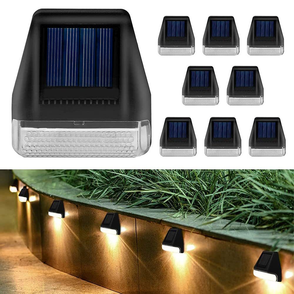 8 lamp solarnych montowanych na ścianie z czujnikiem światła, lampy słoneczne zewnętrzne oświetlenie alejki, lampy solarne do użytku zewnętrznego