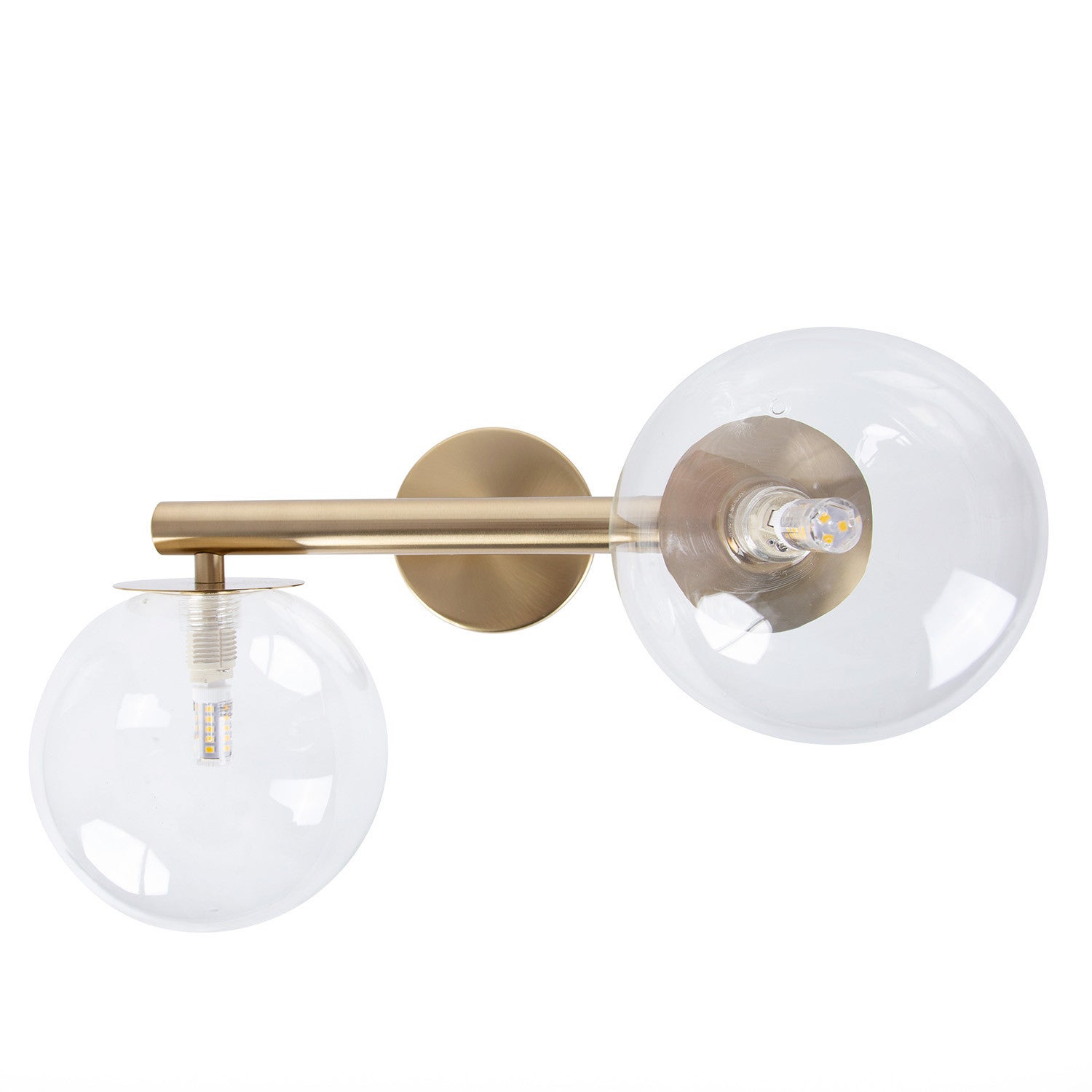 Kinkiet ścienny złoty szklane przezroczyste kule do salonu przedpokoju 2xG9 12W AVOLA Sigma Lighting